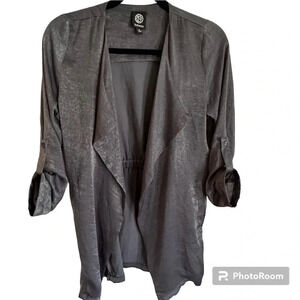 Bobeau Shiny Slate Waterfall Open Blazer with Pockets Size Small